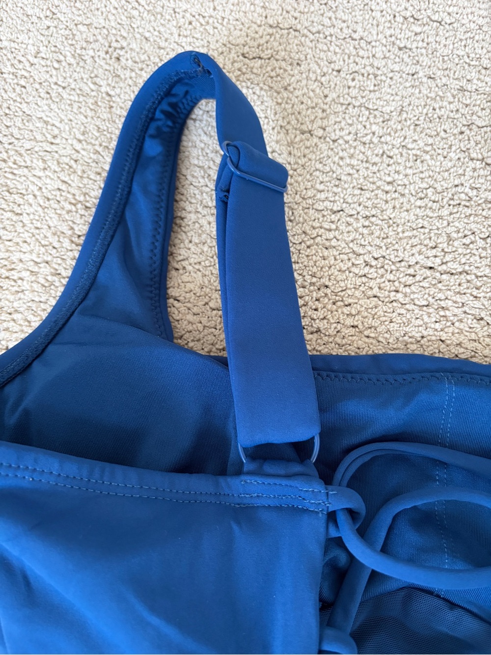 TA3 Squarey one piece swimsuit navy blue corset snatched Shapeware medium short - Picture 5 of 7